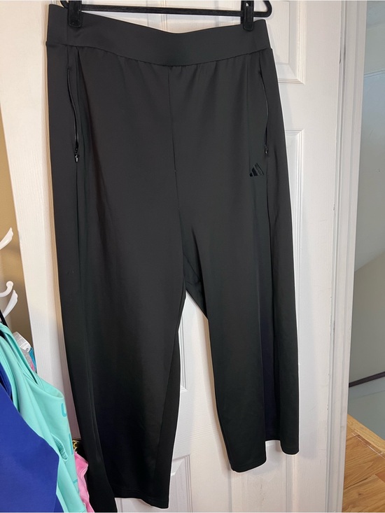 adidas Pants - #745 Adidas Black Wide Leg Athletic Track Pants Size 2XL